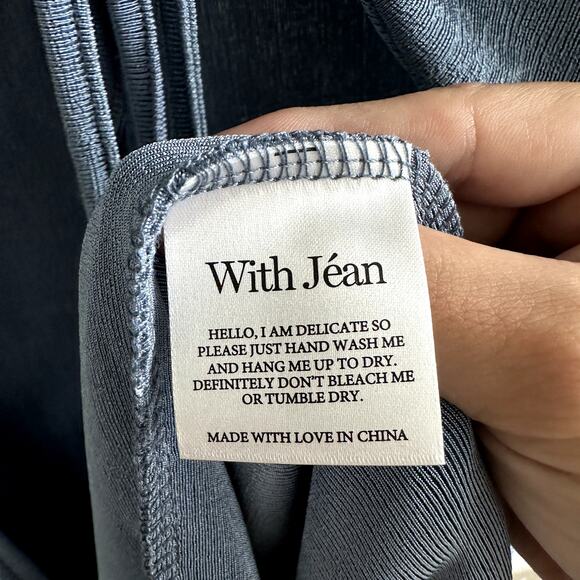 With Jean Roxy Ruched Cut Out Mini Dress Denim Blue - Picture 4 of 5